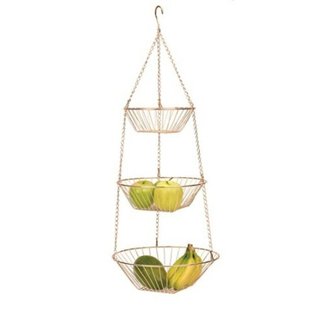 RSVP International 3-Tier Hanging Wire Basket, Copper One Size