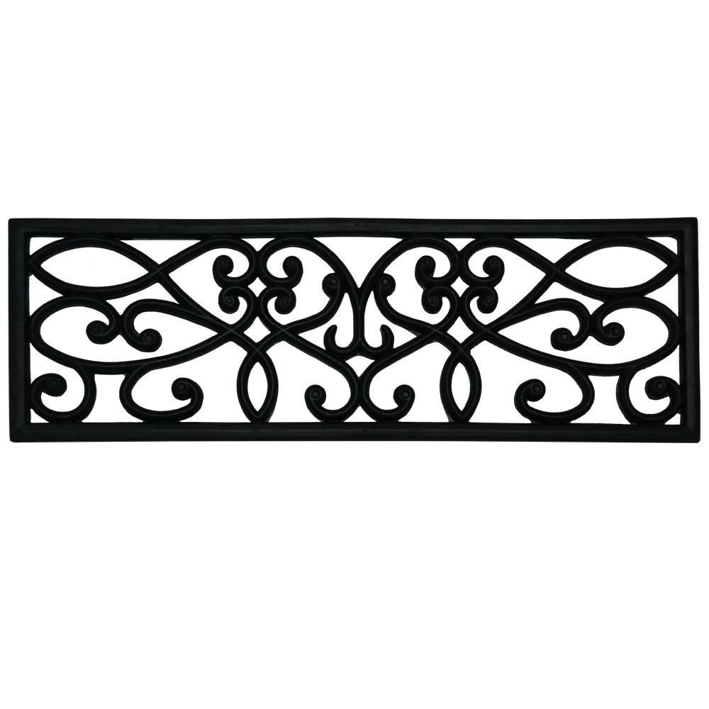 Rubber-Cal 6-Piece New Amsterdam Non-Slip Treads Rubber Step Mats, 9.75 by 29.75-Inch, Black