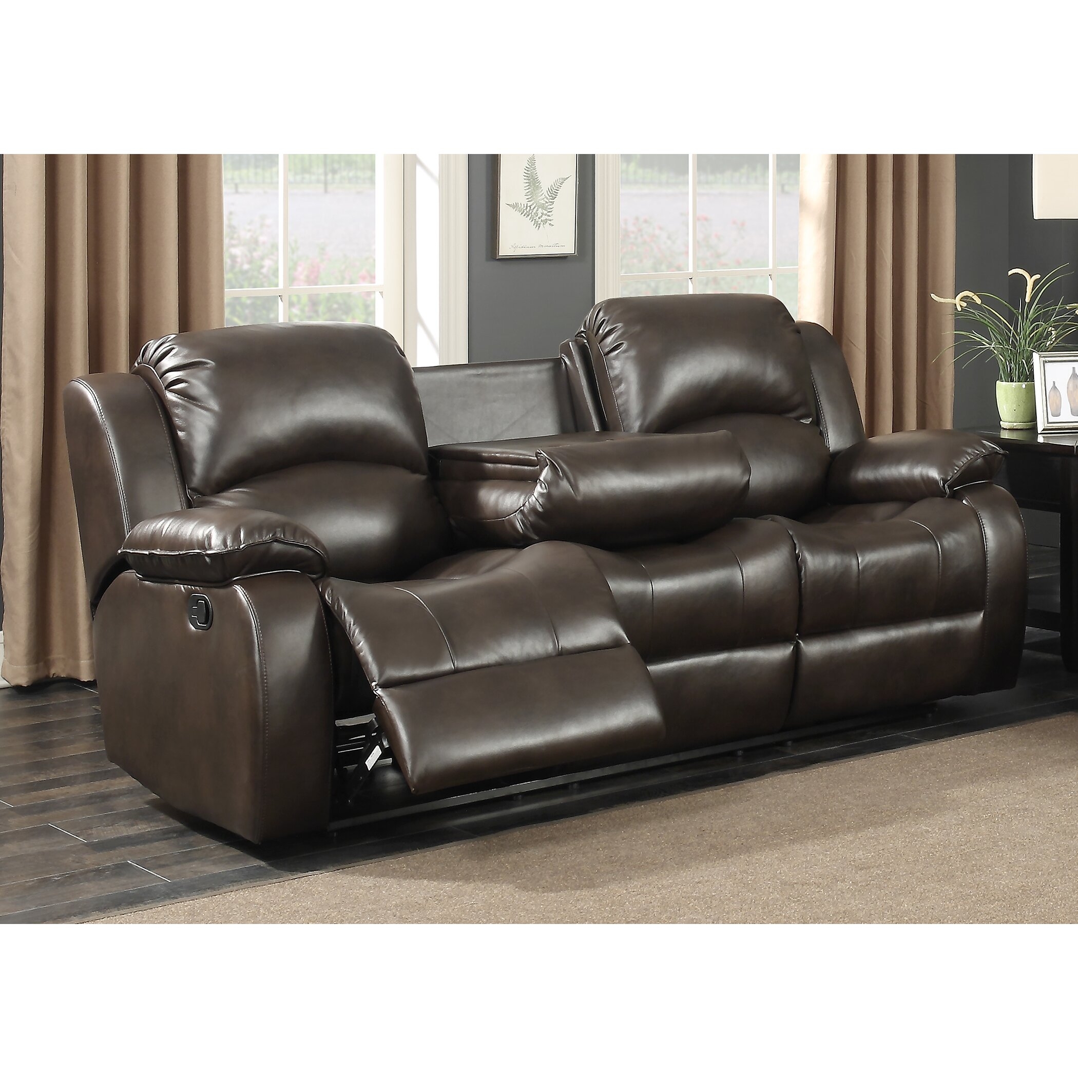 Roosevelt Dual Reclining Sofa Drop Down Console Review | Baci Living Room