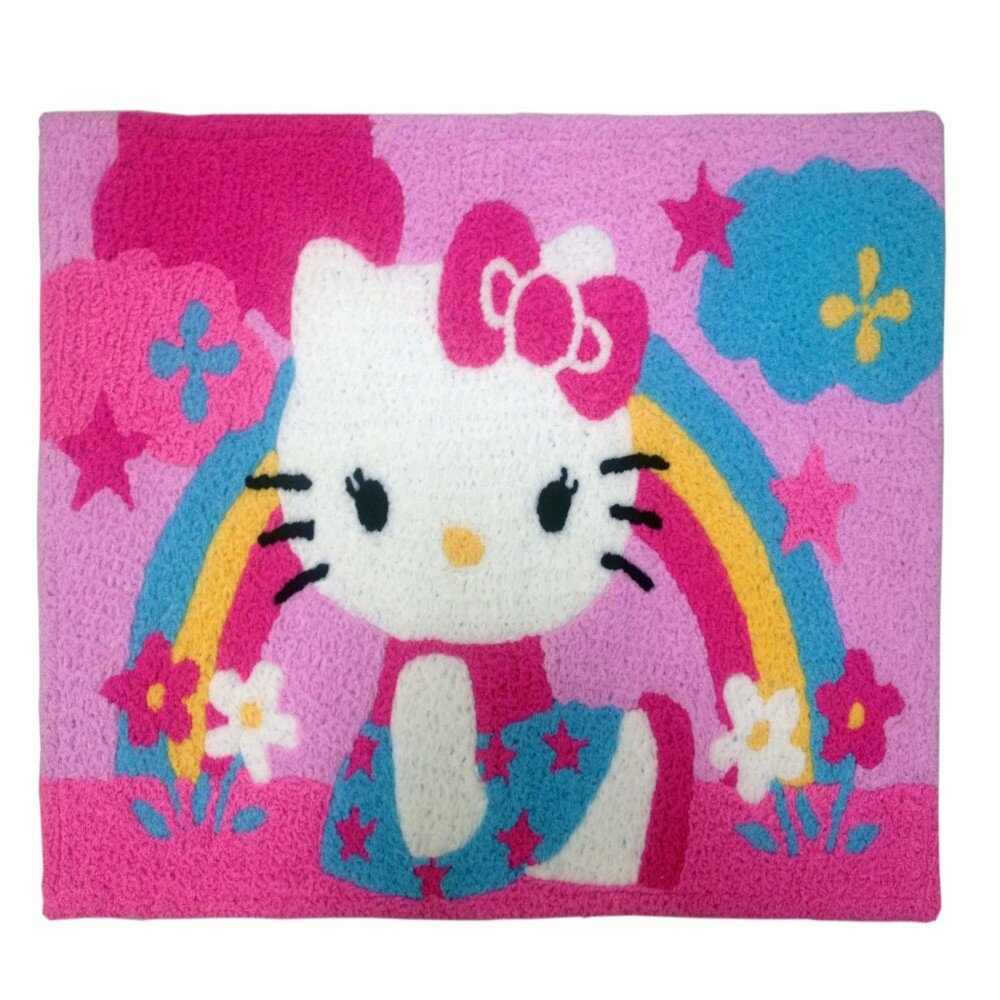 Sanrio Hello Kitty Stars and Rainbows Decorative Pink Area Rug