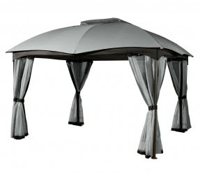 Santorini 10x14 Soft Top Gazebo with Privacy Curtains and ...