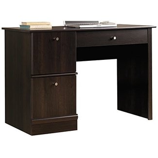 Sauder 408995 Computer Desk, L: 46.54" x W: 18.50" x H: 30.16", Cinnamon Cherry Finish