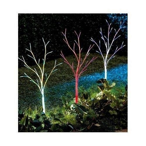 Set Of 3 Color Changing Solar Light Trees Decorative ...