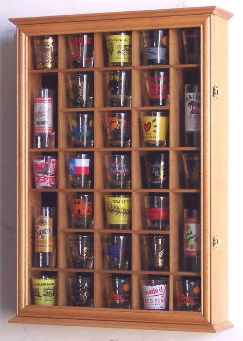 50 state shot glass display case