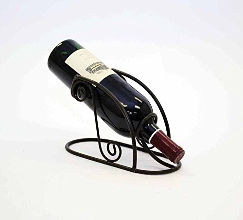 Single Wine Bottle Holder-9.25 Inches Long x 4 Inches Wide. Bronze Color. Handmade.
