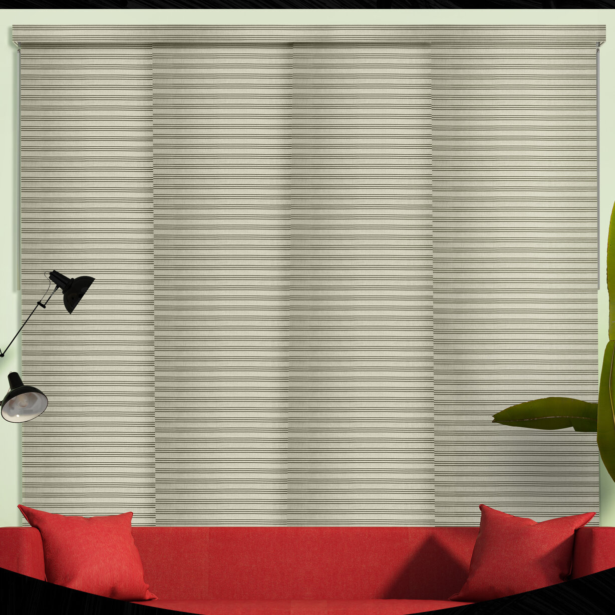 Sliding Panel Room Darkening Vertical Blind (Set of 4)