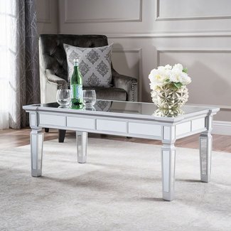 Sola Mirror Finished Faux Wood Coffee Table