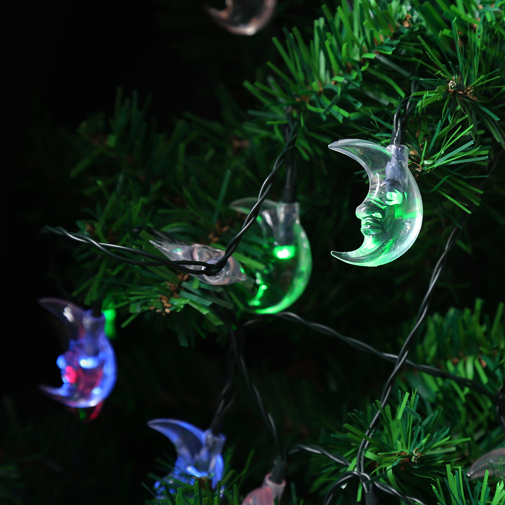 Solar Power LED Moon Fairy String Lights Christmas Tree ...
