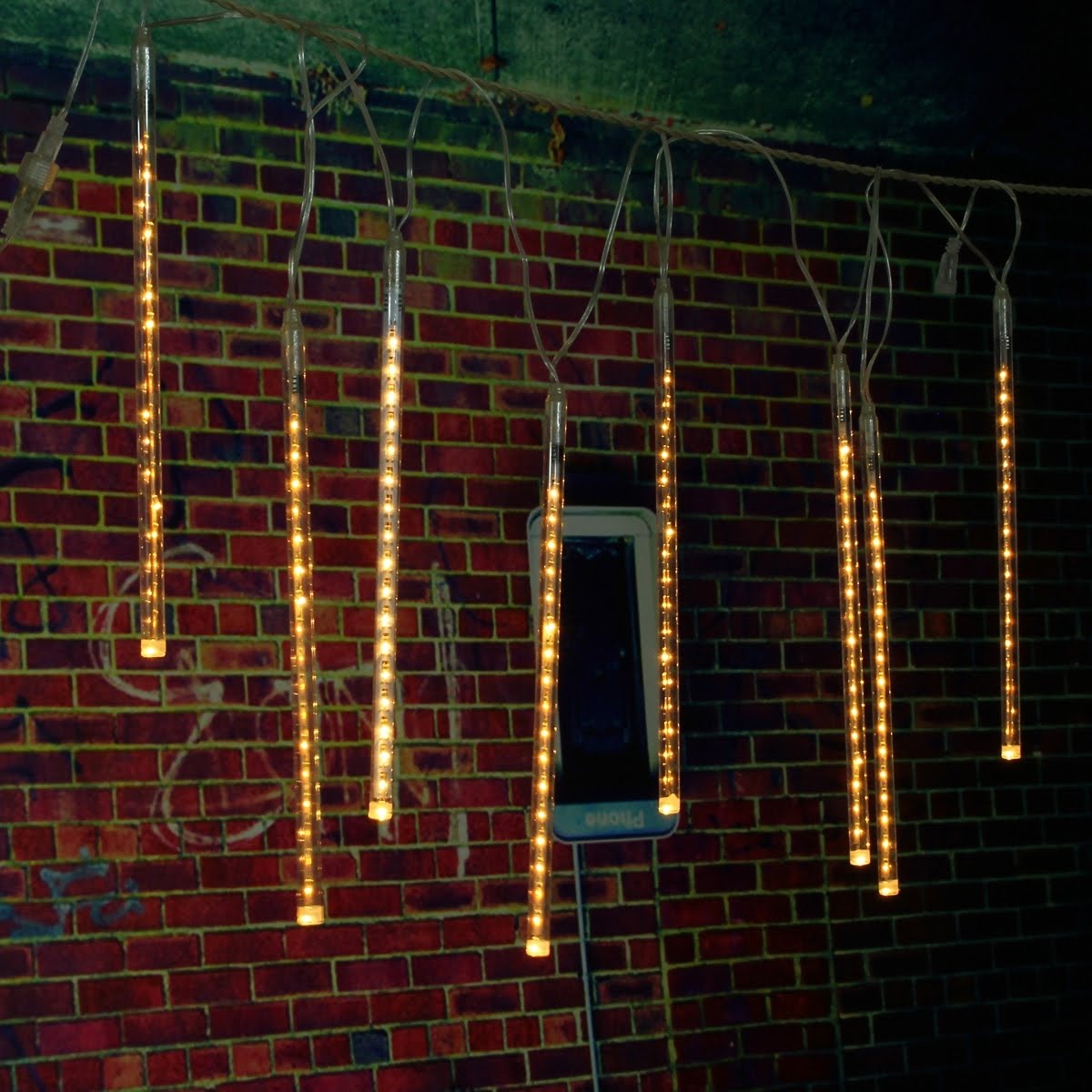 Solar Powered 30cm 8 Tube LED Meteor Shower Rain Garden