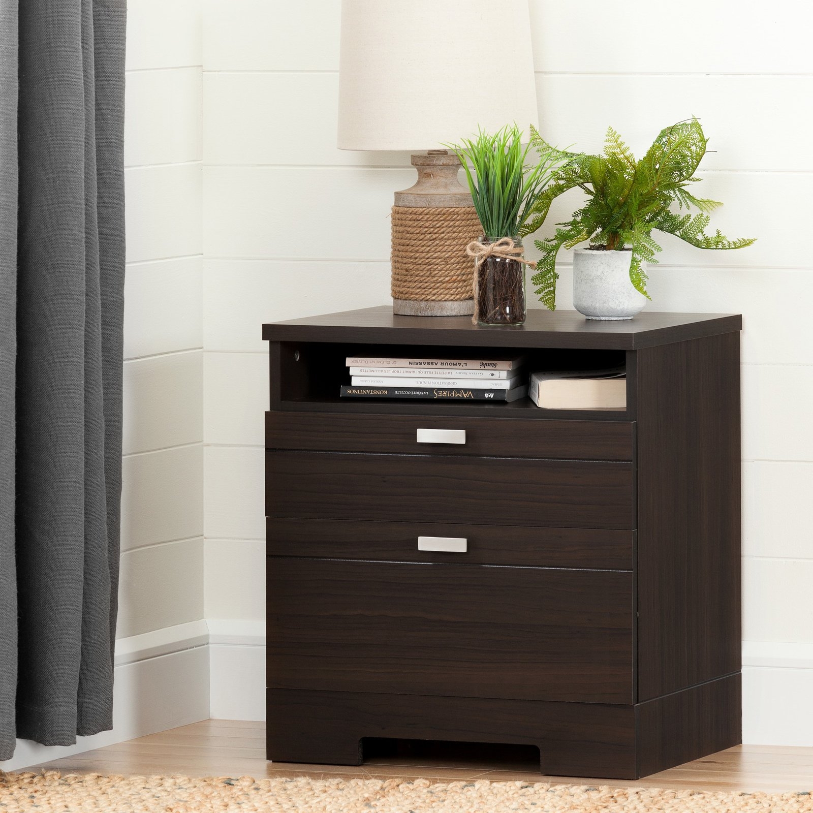 South Shore Reevo Nightstand with Charging Station ...