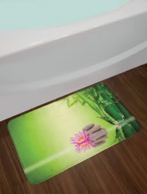 Spa Zen Garden Asian Self-Control Freshening Insight in Daily Life Mindful Activity Print Non-Slip Plush Bath Rug