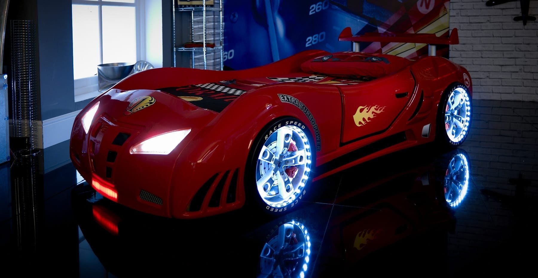 racing car bed with lights