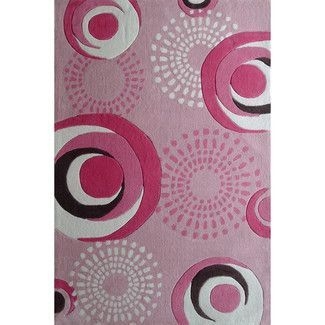Spurling Dancing Circles Pink Children's Area Rug