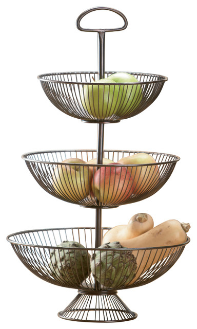 St. Croix Trading 3-Tier Decorative Wire Basket Stand, 24 ...