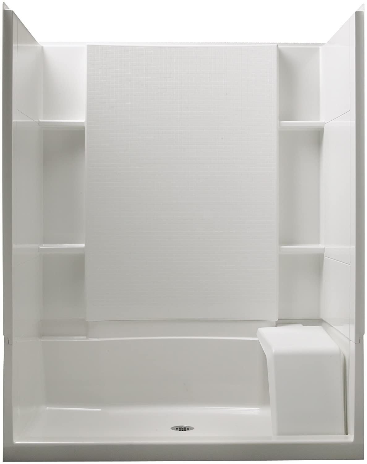 STERLING 72290100-0 Accord 36-Inch x 60-Inch x 74-1/2-Inch Standard Fit Shower Kit with Seat, White
