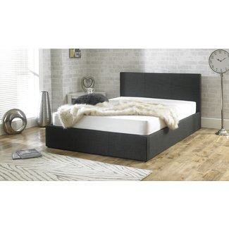 Stirling Ottoman 6ft super king size charcoal fabric bed ...