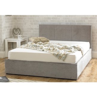 Stirling Ottoman 6ft super king size stone fabric bed ...