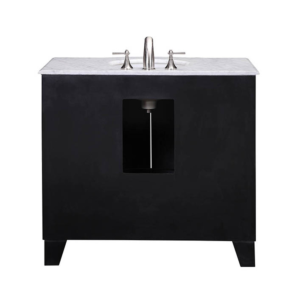 Stufurhome GM-2206-40ES-CR 40-Inch Grand Cheswick Espresso Single Sink Vanity with Carrara Marble Top