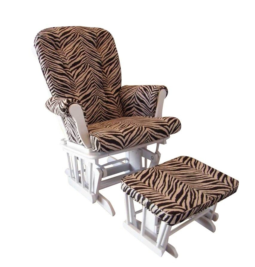 Sumba Zebra Print Glider and Ottoman