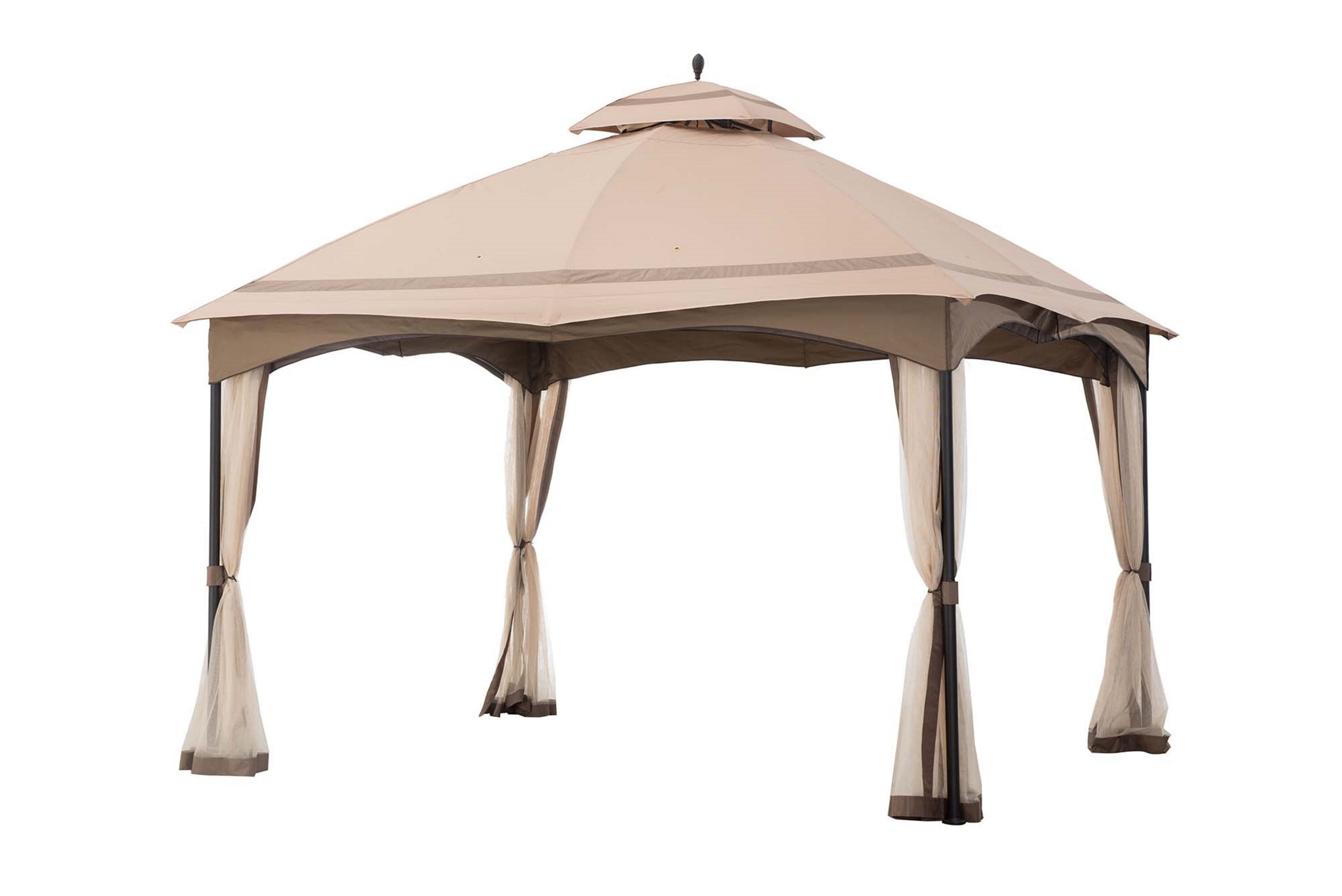 Sunjoy 12' x 10' Cabin-Style Soft Top Gazebo with Mosquito Netting