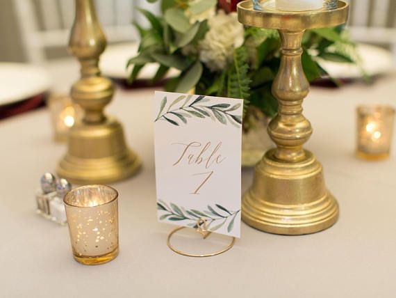 Gold table card sale holders