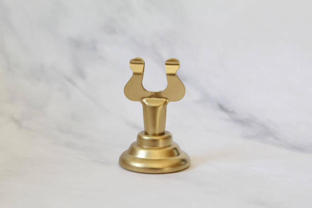 gold table card stands