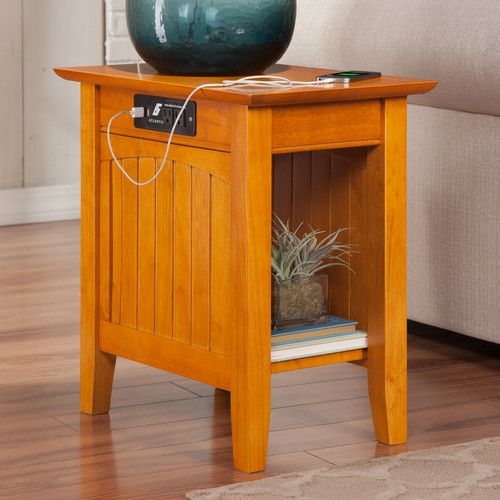 Three Posts Orangetown Side Table with Charging Station ...