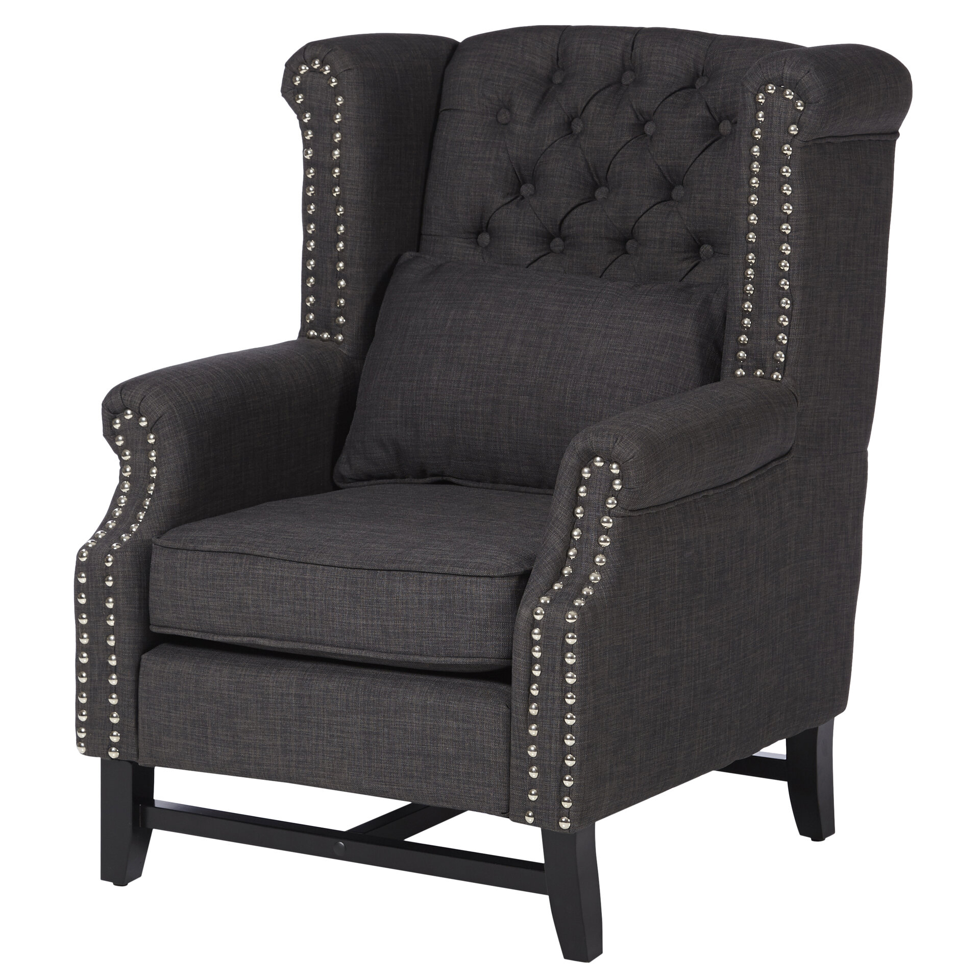 black tufted high back chair