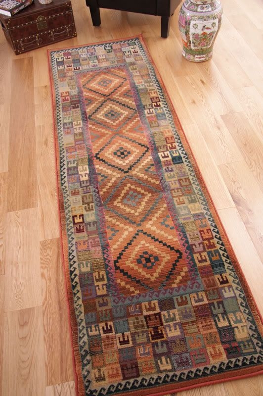 TRADITIONAL PERSIAN GREEN BEIGE BURNT ORANGE EXTRA LONG ...