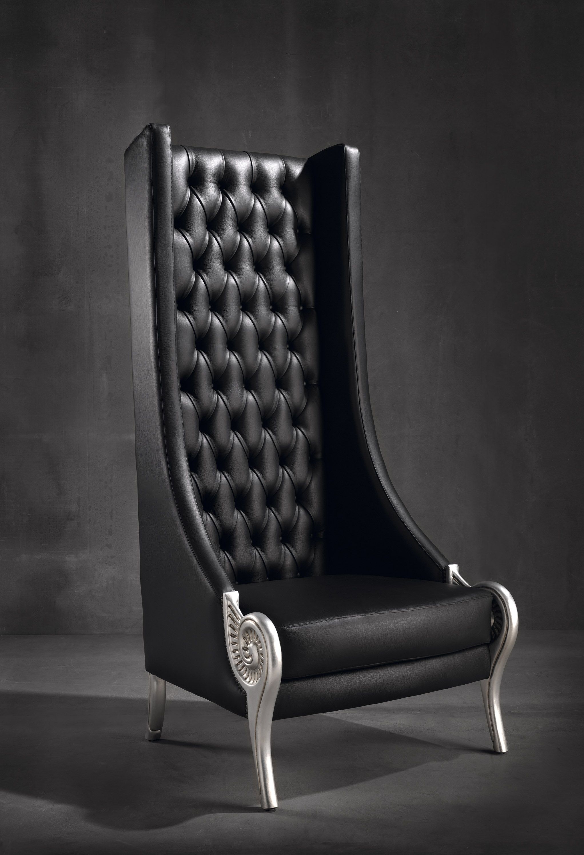 high back tufted leather chair