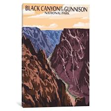 'U.S. National Park Service Series: Black Canyon of the Gunnison National Park (Gunnison River)' Vintage Advertisement on Canvas