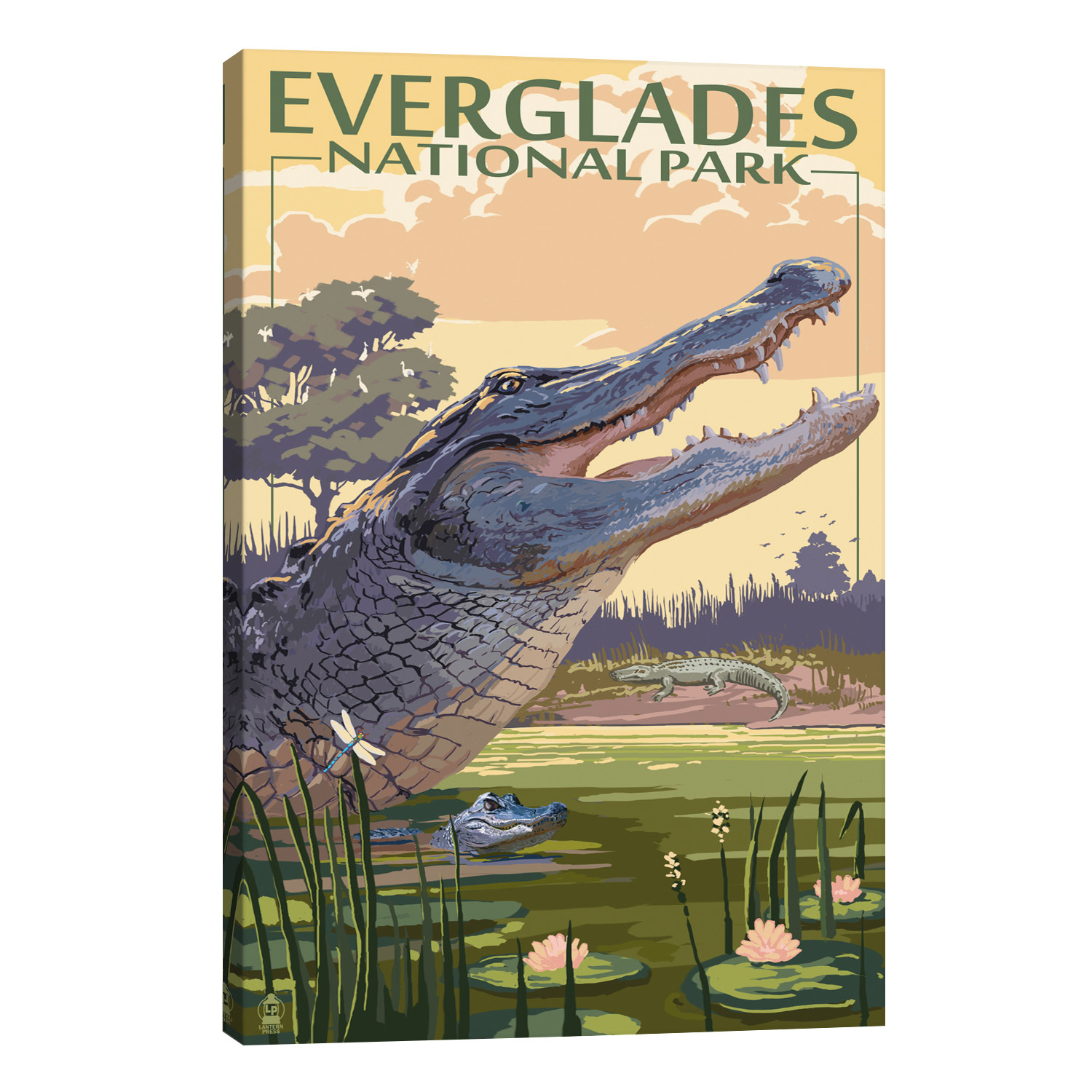 'U.S. National Park Service Series: Everglades National Park (Alligators)' Vintage Advertisement on Canvas