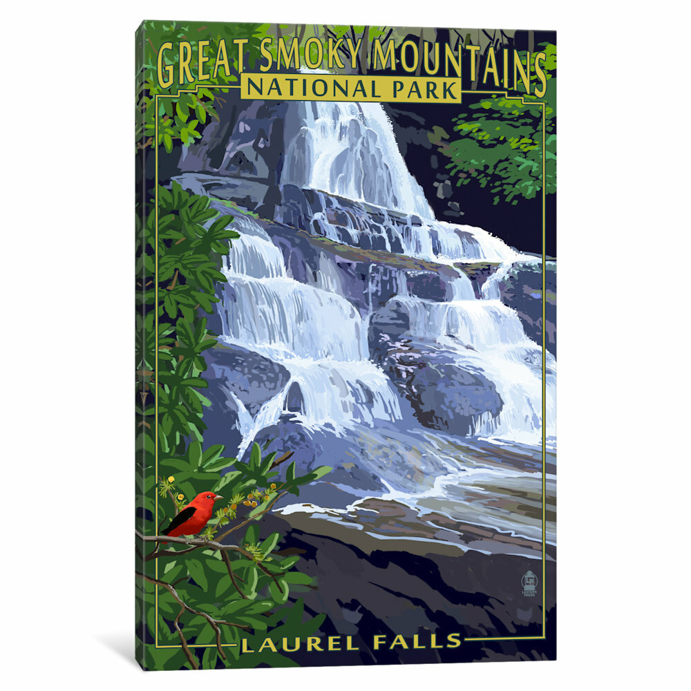 'U.S. National Park Service Series: Great Smoky Mountains National Park (Laurel Falls)' Vintage Advertisement on Canvas