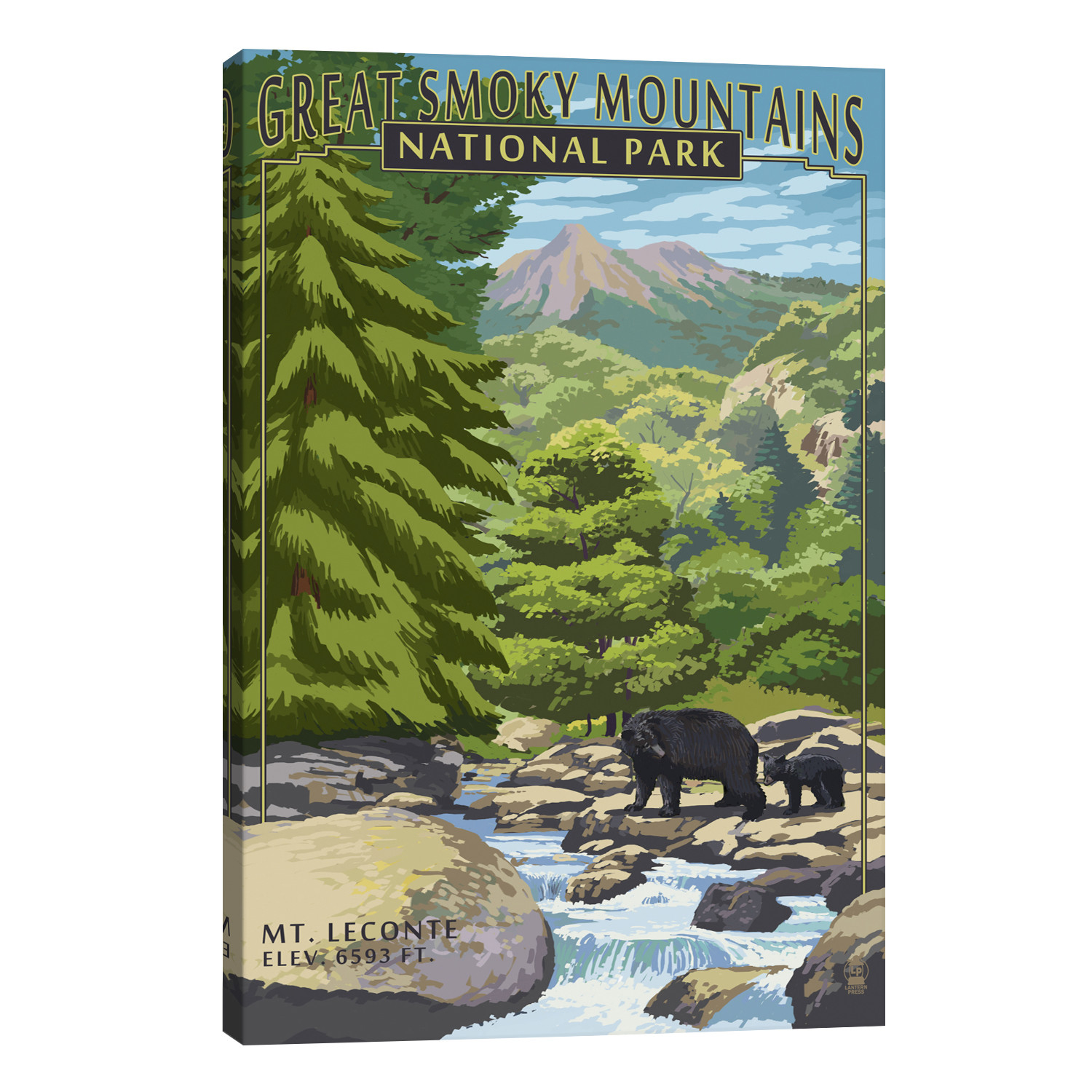 'U.S. National Park Service Series: Great Smoky Mountains National Park (Mount Le Conte)' Vintage Advertisement on Canvas
