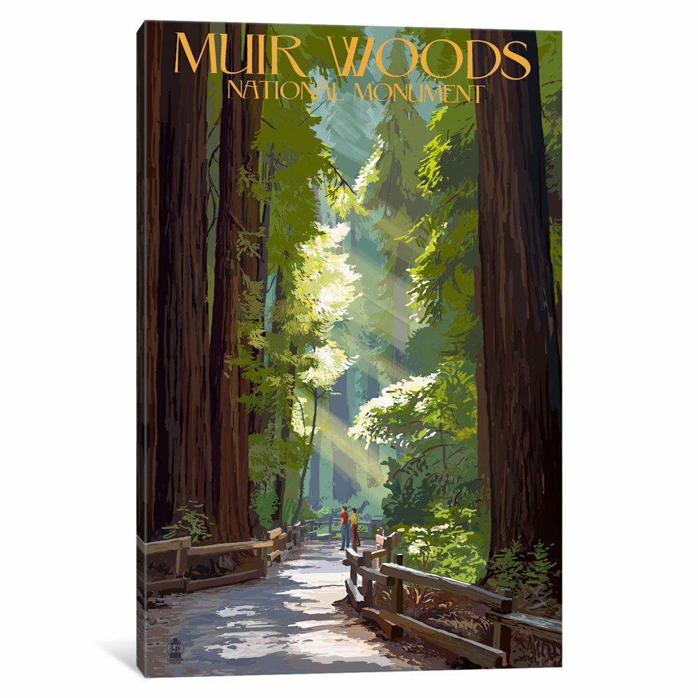 'U.S. National Park Service Series: Muir Woods National Monument (Old-Growth Redwoods)' Vintage Advertisement on Canvas