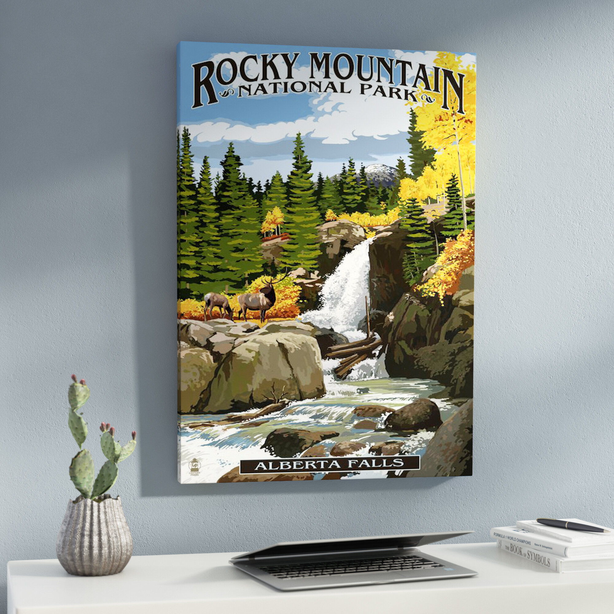'U.S. National Park Service Series: Rocky Mountain National Park (Alberta Falls)' Vintage Advertisement on Canvas