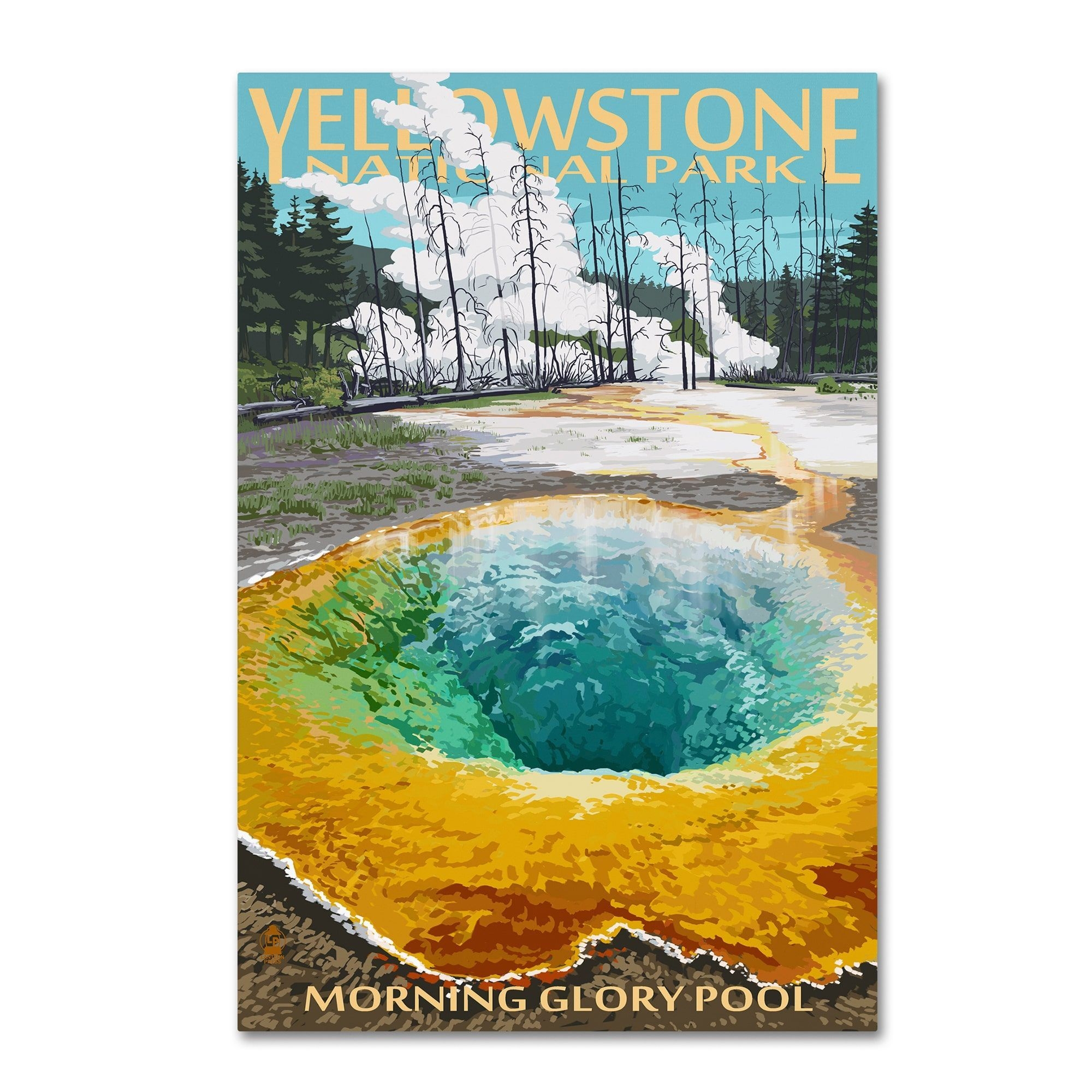 'U.S. National Park Service Series: Yellowstone National Park (Morning Glory Pool)' Vintage Advertisement on Canvas