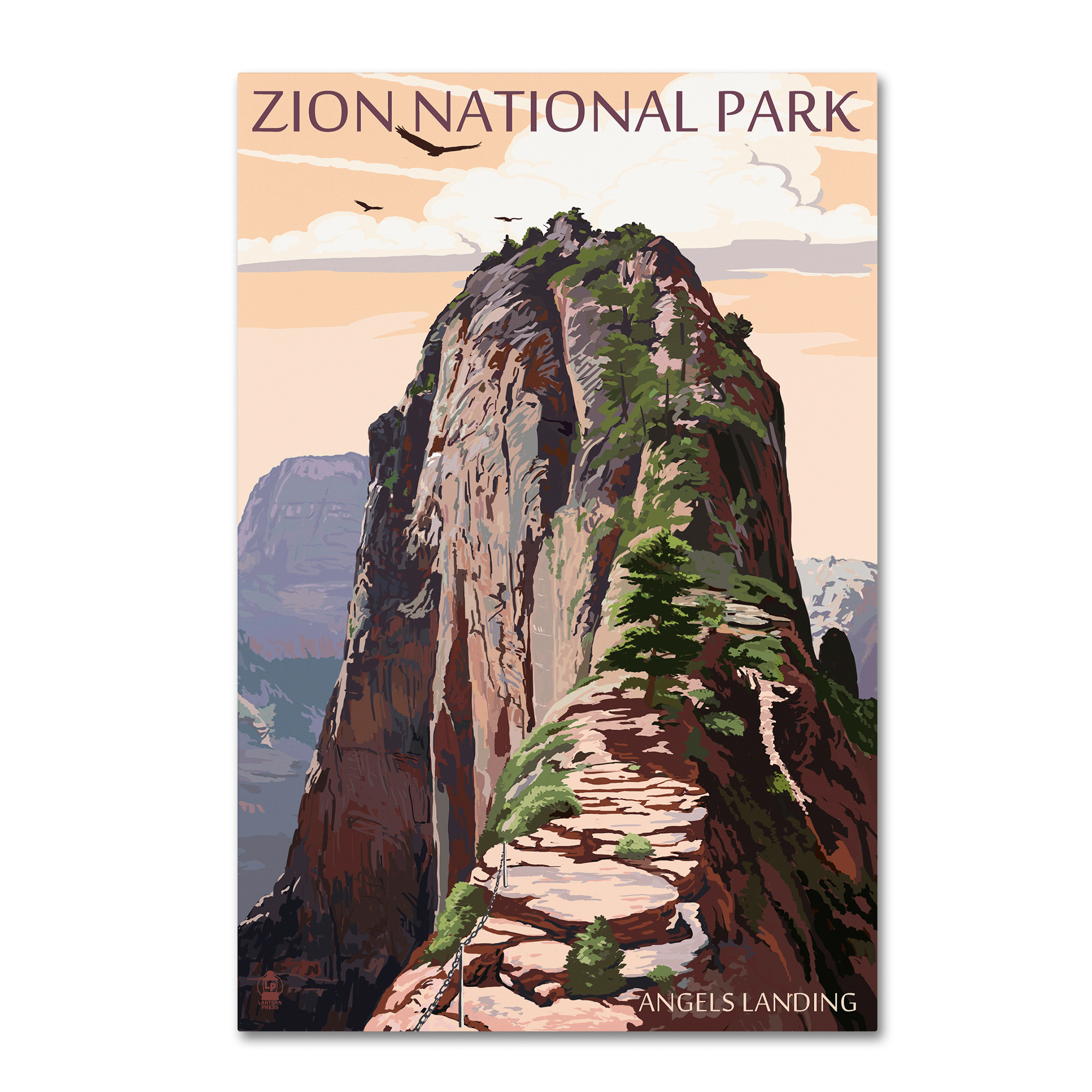 'U.S. National Park Service Series: Zion National Park (Angels Landing II)' Vintage Advertisement on Canvas