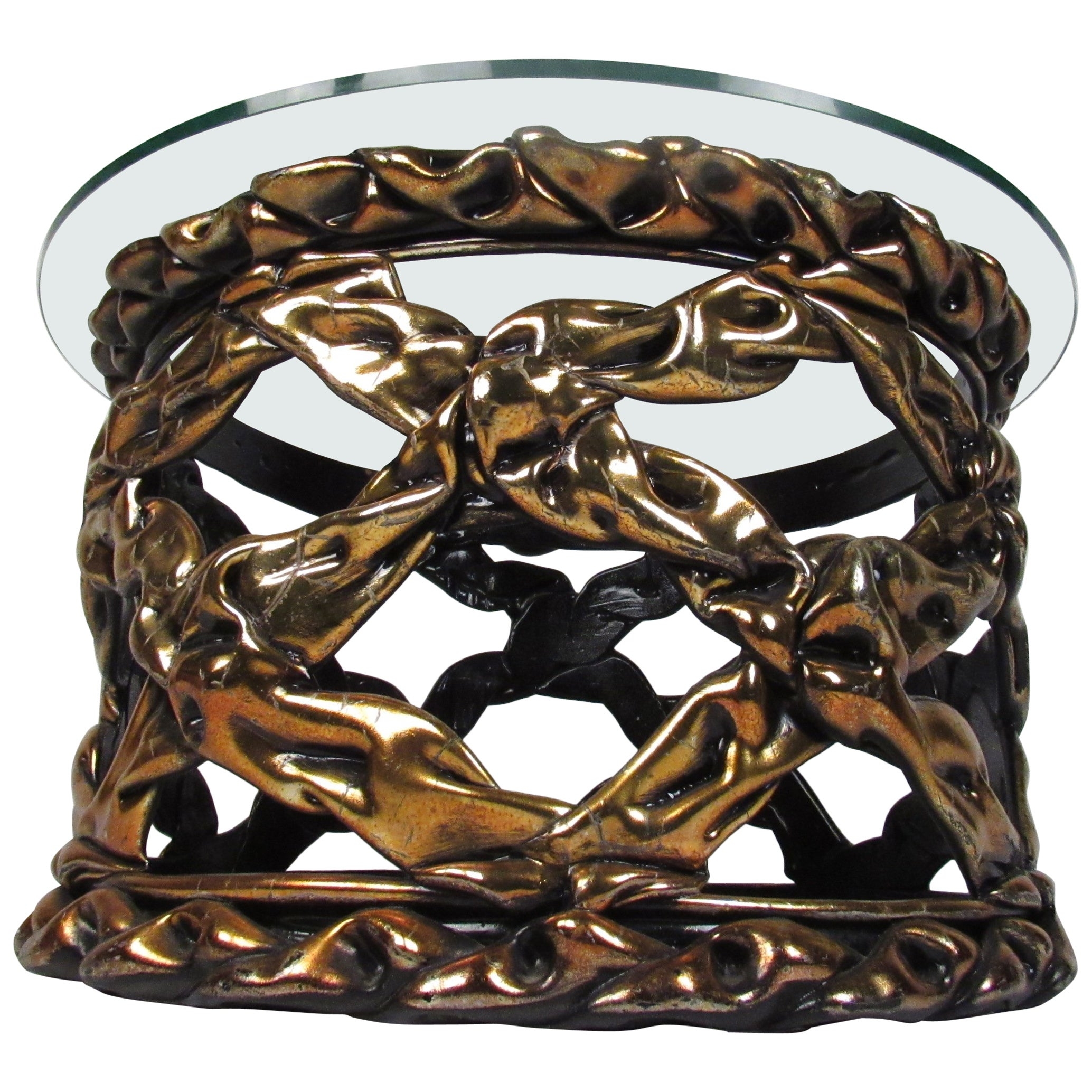 Unique Round Mid-Century Modern Glass Top Coffee Table For ...