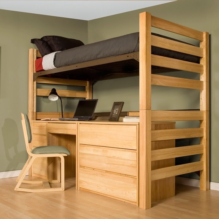 Extra Long Twin Loft Bed With Desk, Extra Long Loft Beds