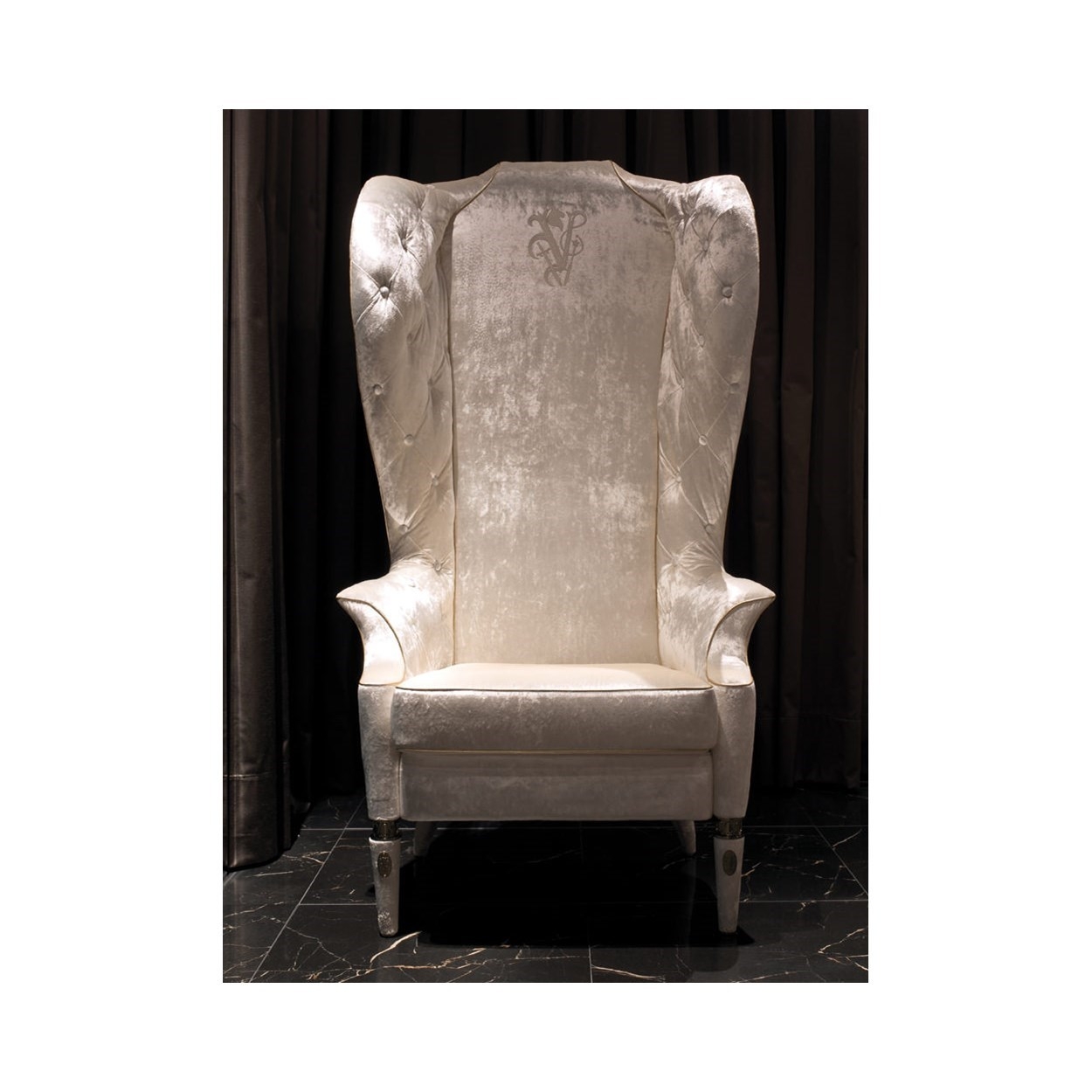 Upholstered Tufted High Back Armchair