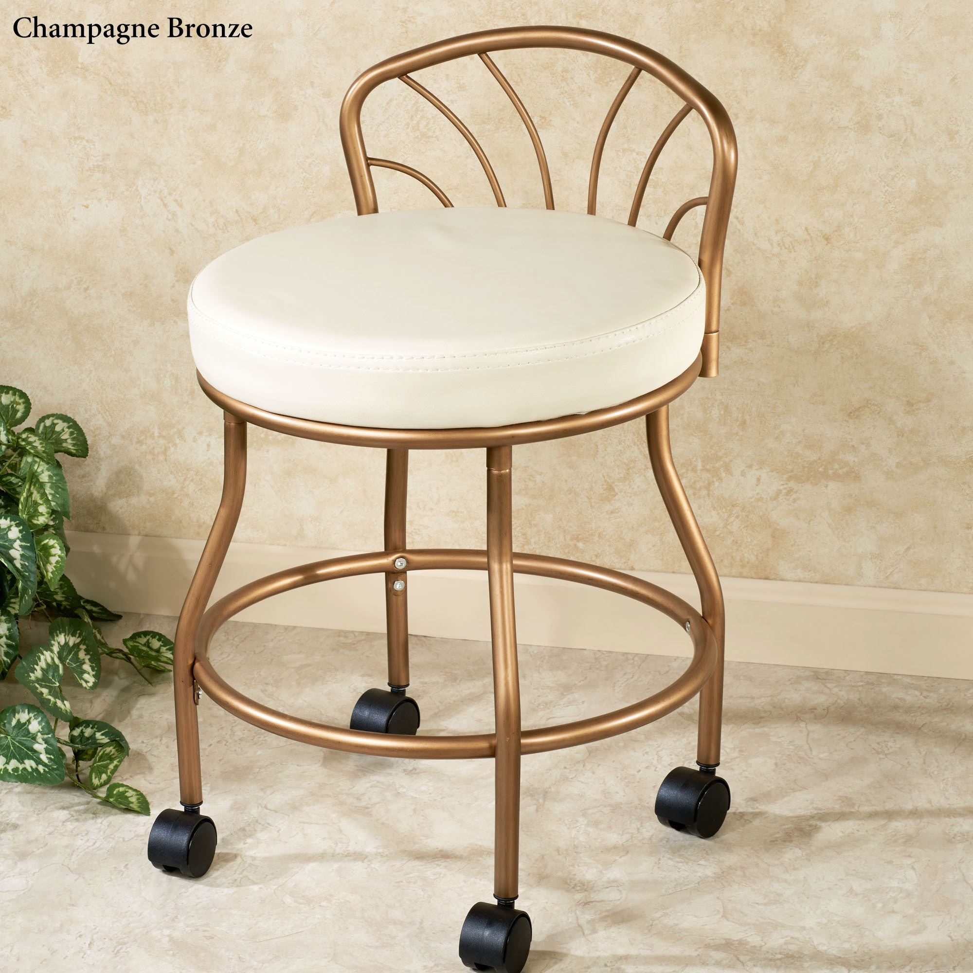 Round Acrylic Vanity Stool with Wheels