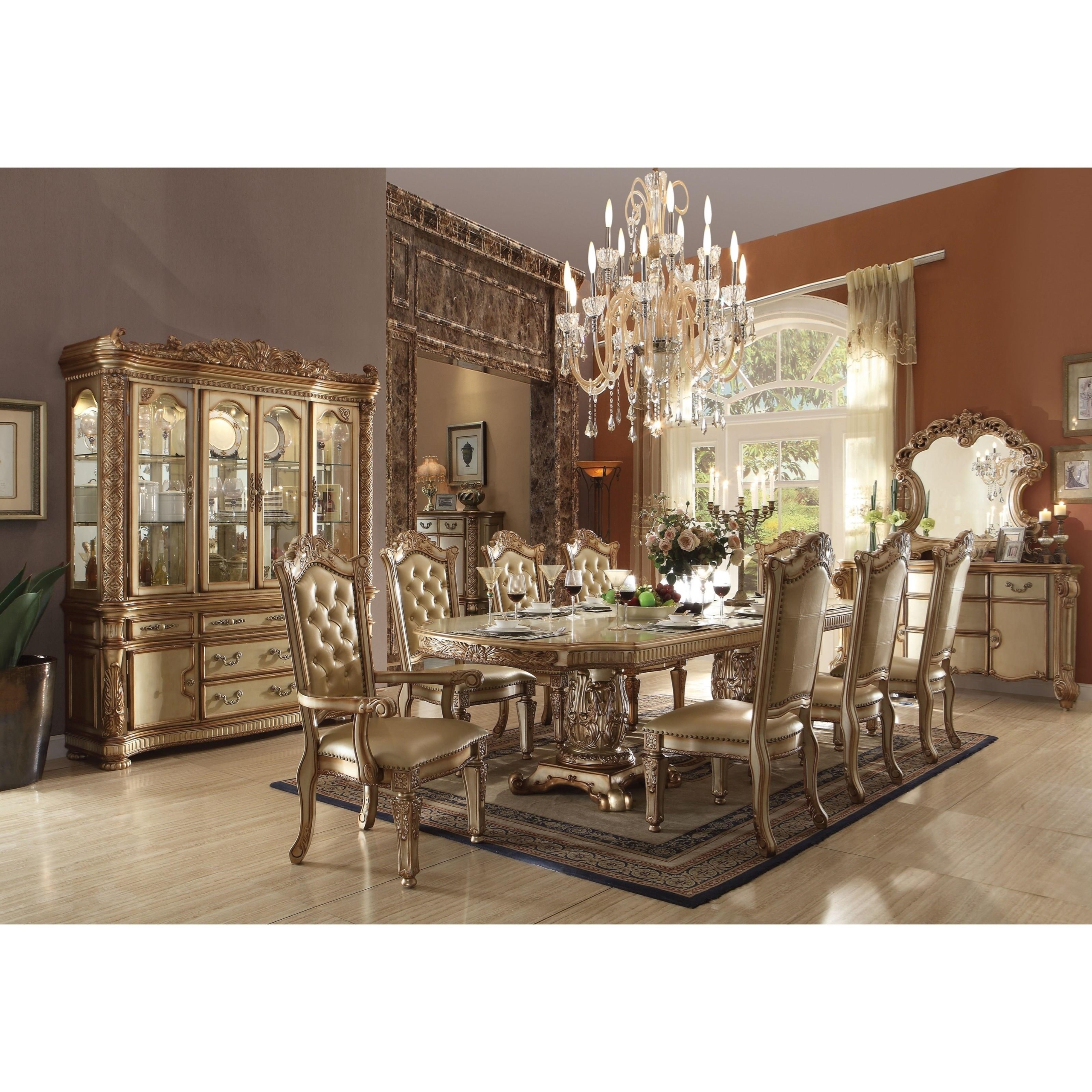 Vendome Gold Formal Dining Table Set