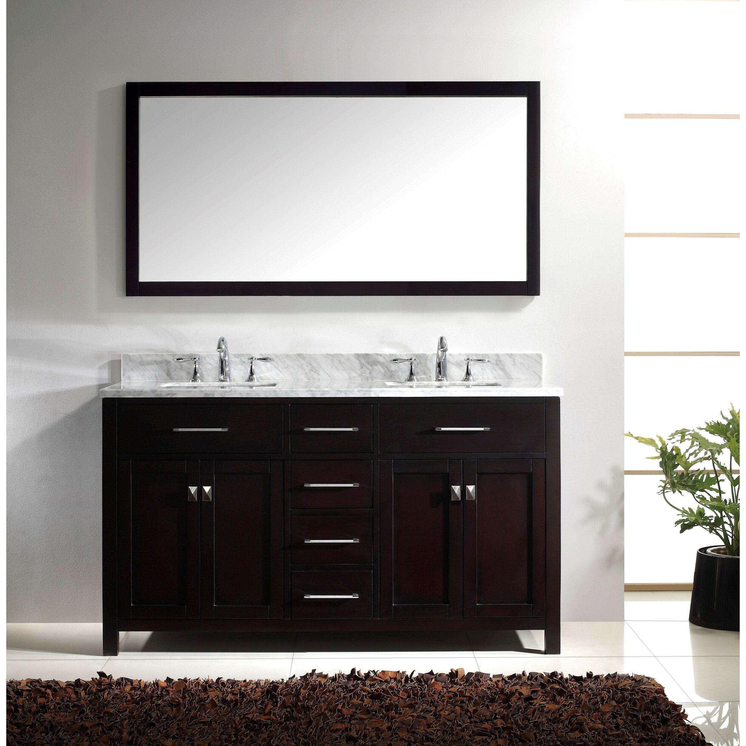 Virtu Caroline Double Bathroom Vanity with Marble