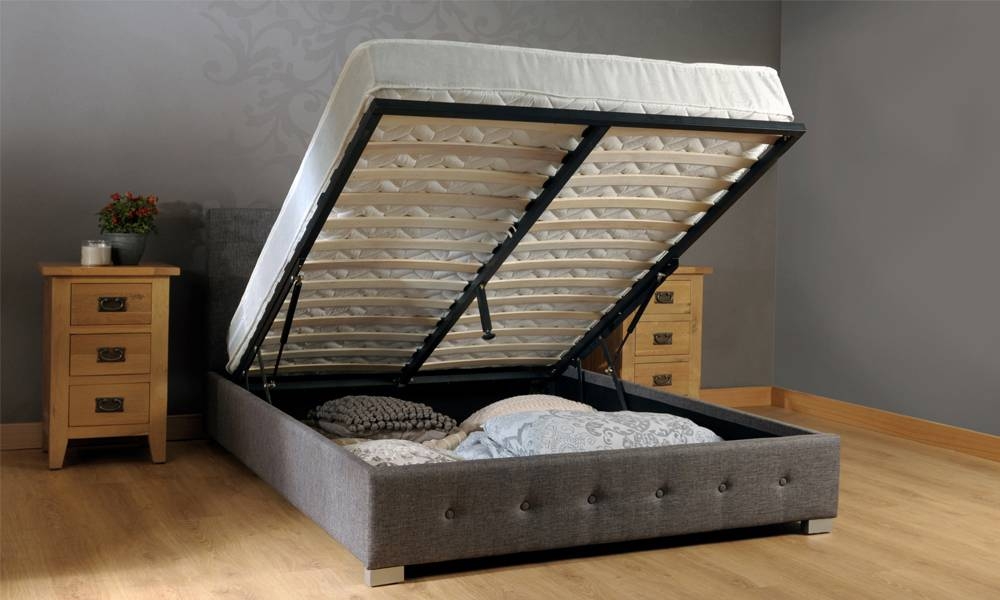 Westminster Queen Size Fabric Storage Gas Lift Bed Frame ...