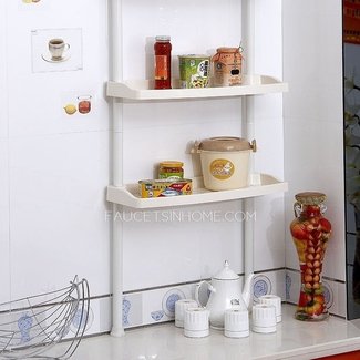 White Plastic Assemblable Bathroom Shelves Over Toilet