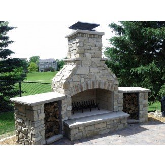 wood-burning-fireplace-design-Landscape-Traditional-with ...