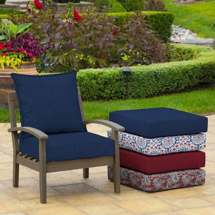 Polyester Blend Outdoor Lounge Chair Cushion