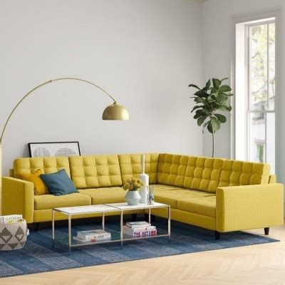 Sunny Polyester L Shaped Symmetrical Corner Sectional