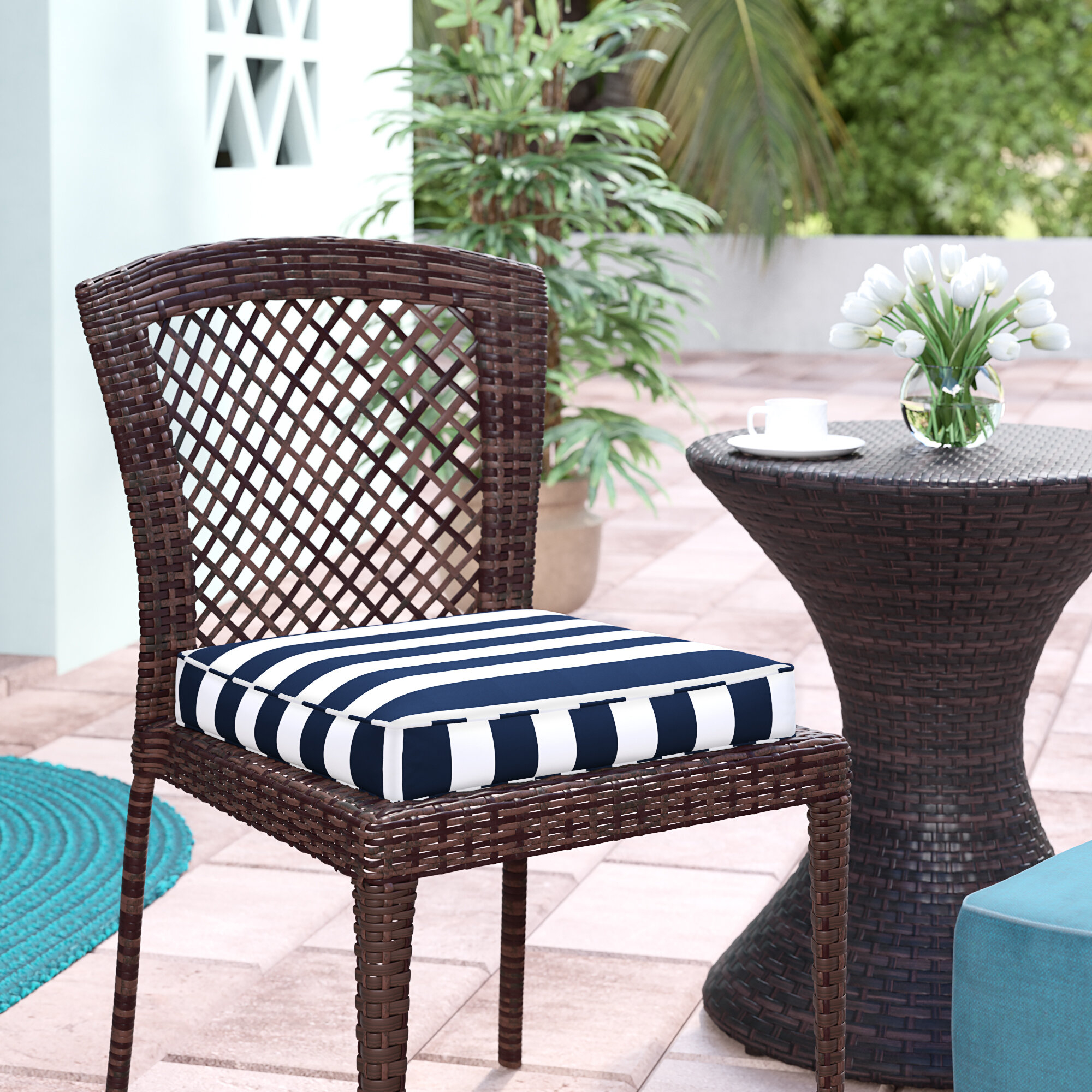Acrylic Polyester Fabric Fiber Indoor Outdoor Dining Chair Cushion
